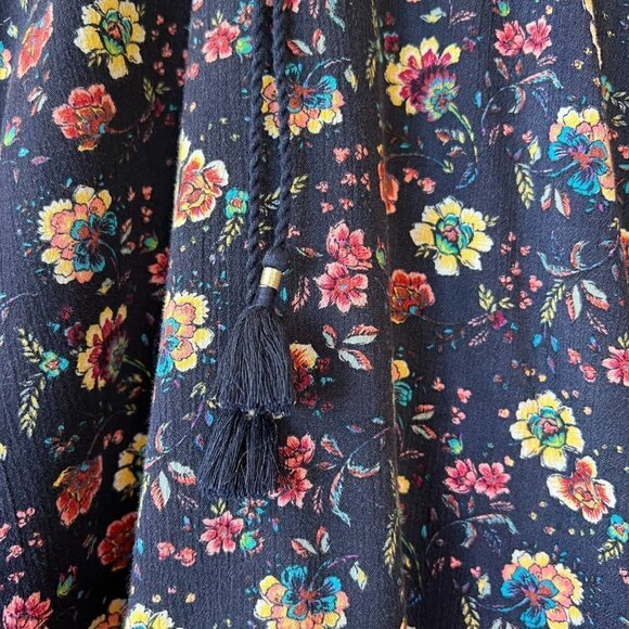 American Eagle Outfitters Dress Womens Size S/P Boho Floral Tassels Tank Mini - Picture 9 of 16
